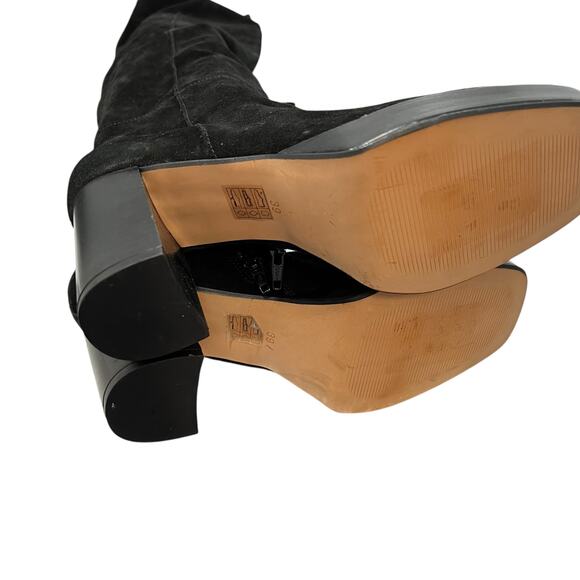 Free People SZ 39 US 9 Echo Black Suede Over The Knee Platform Heel Slouch Boot - Picture 9 of 16